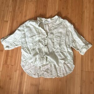 Zara pale green linen top